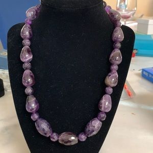 Jay King 22 inch amethyst necklace and earrings set